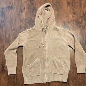 Taupe Hood zip up Jacket. Sz. medium